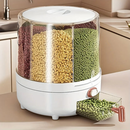 KitchenPro 360° Food Dispenser – 6-Compartment Airtight Storage